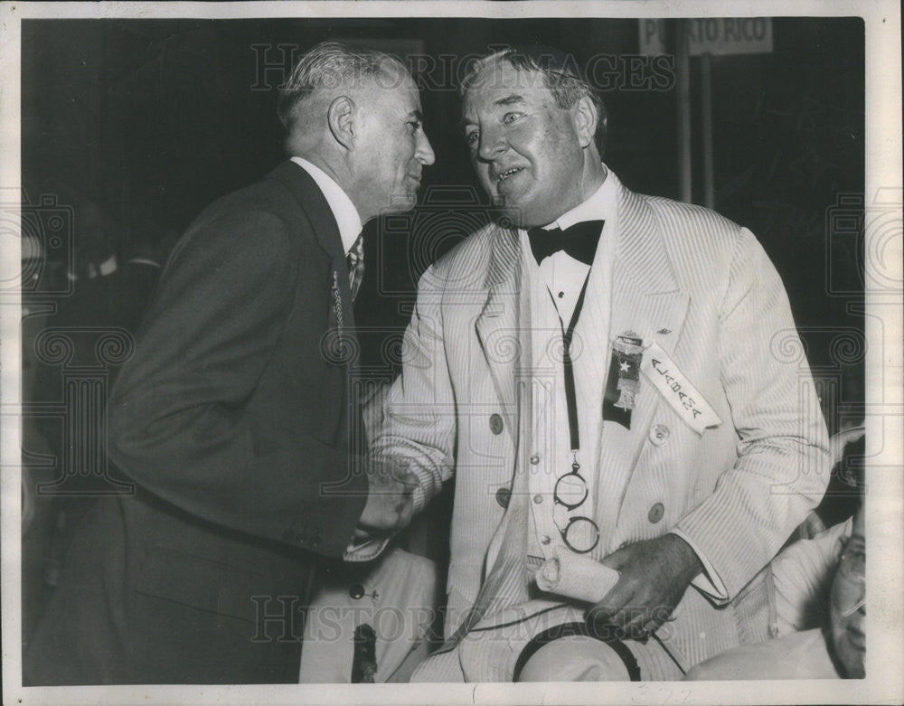 1936 Press Photo Neely Heflin Exchanging Greetings During Meeting At Opening - Historic Images