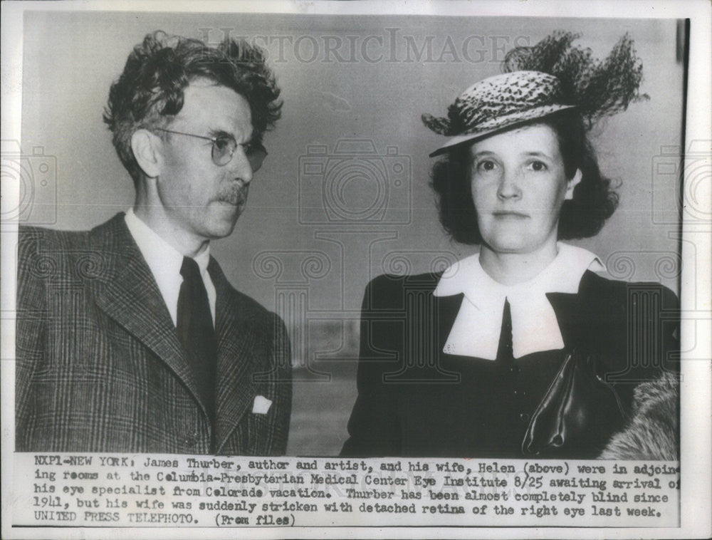 1941 Press Photo James thurber author and artist - Historic Images