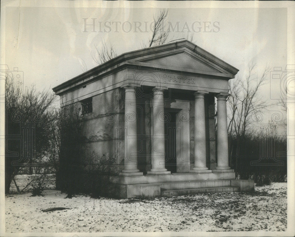 1910 Press Photo The Patten Mausoleum, Where James Patten Will be Laid to Rest - Historic Images