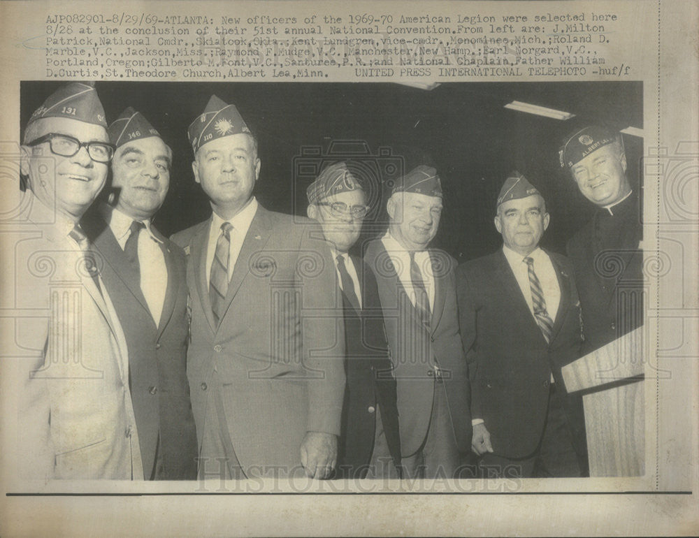 1969 Press Photo American Legion Convention Selects Officers J. Milton Patrick - Historic Images