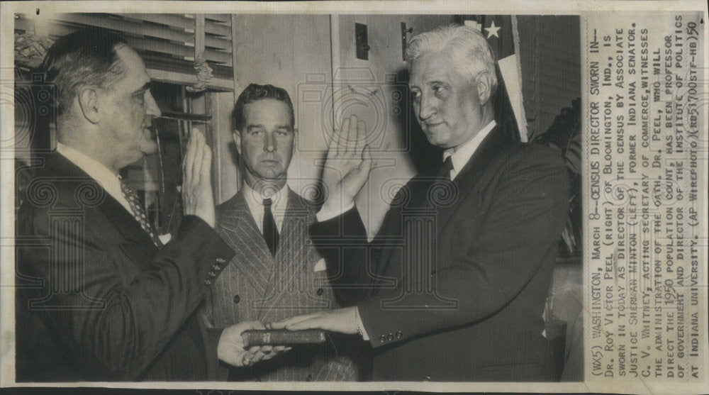 1950 Press Photo Doctor Roy Victor Peel Census Director - Historic Images