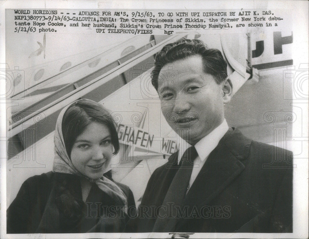 1963 Press Photo Prince Thondup Namdyal Sikkum Royalty - Historic Images