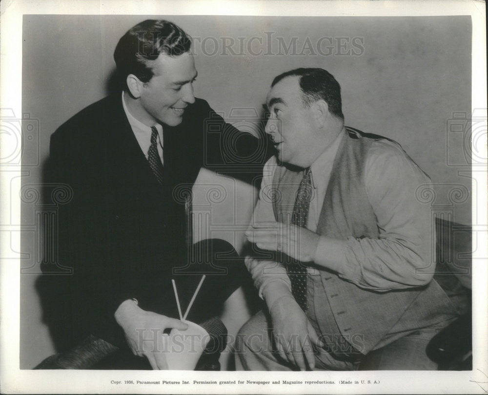 1937 Press Photo Eugene Pallette and John Howard in &quot;Right In Your Lap&quot; - Historic Images