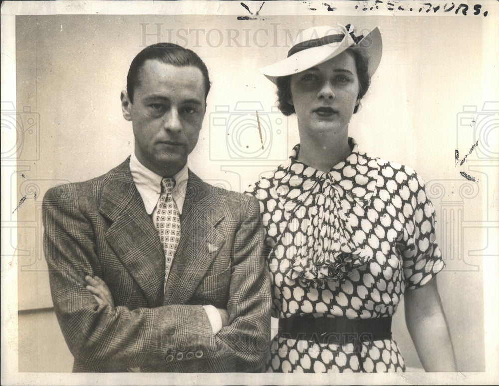 1935 Press Photo Alesandro Pallavicini & His Bride Margaret Roosevelt ...