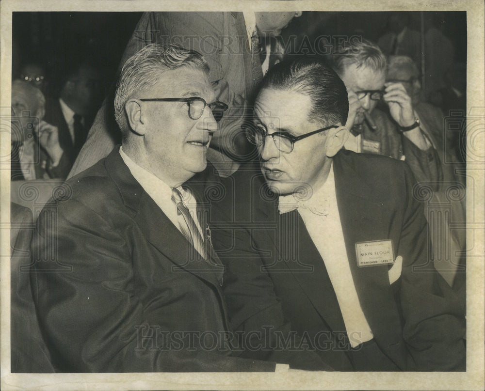 1956 Press Photo Dem Herbert C Paschen and Dem Richard Stengel - Historic Images