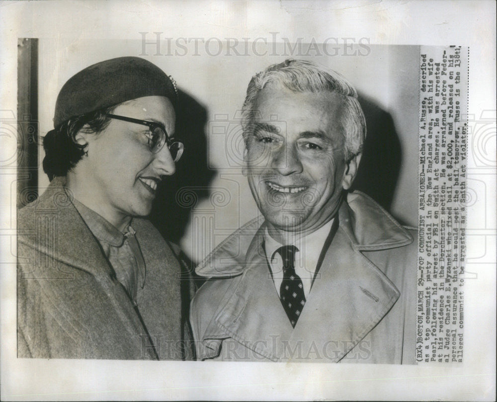 1956 Press Photo Michael Russo Communist Party Official New England - Historic Images