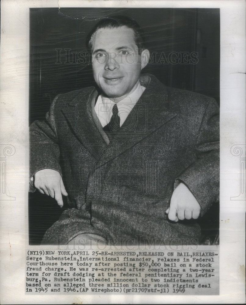 1949 Press Photo Serge Rubenstein International Financier - Historic Images