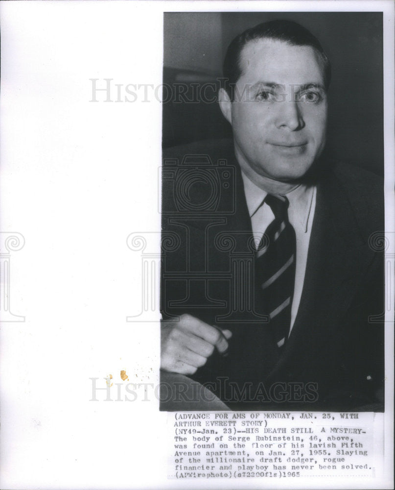 1965 Press Photo The Body of Serge Rubinstein Rogue Financier - Historic Images