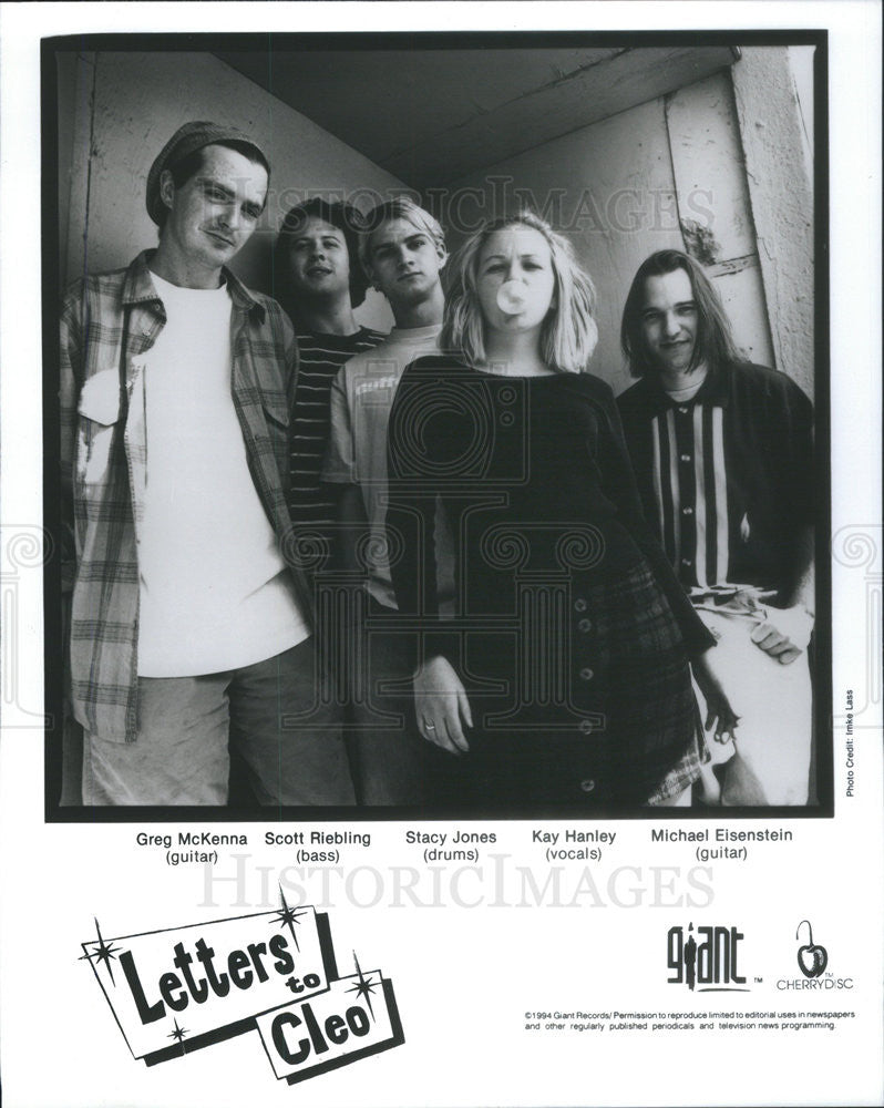 1994 Press Photo Musicians Greg McKenna Scott Riebling Stacy Jones Kay Hanley - Historic Images