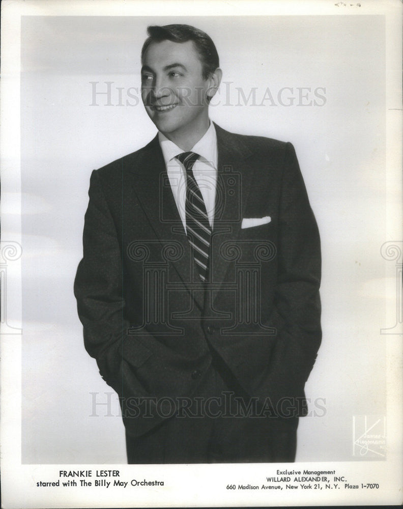 1962 Press Photo Frankie Lester, The Billy May Orchestra - Historic Images