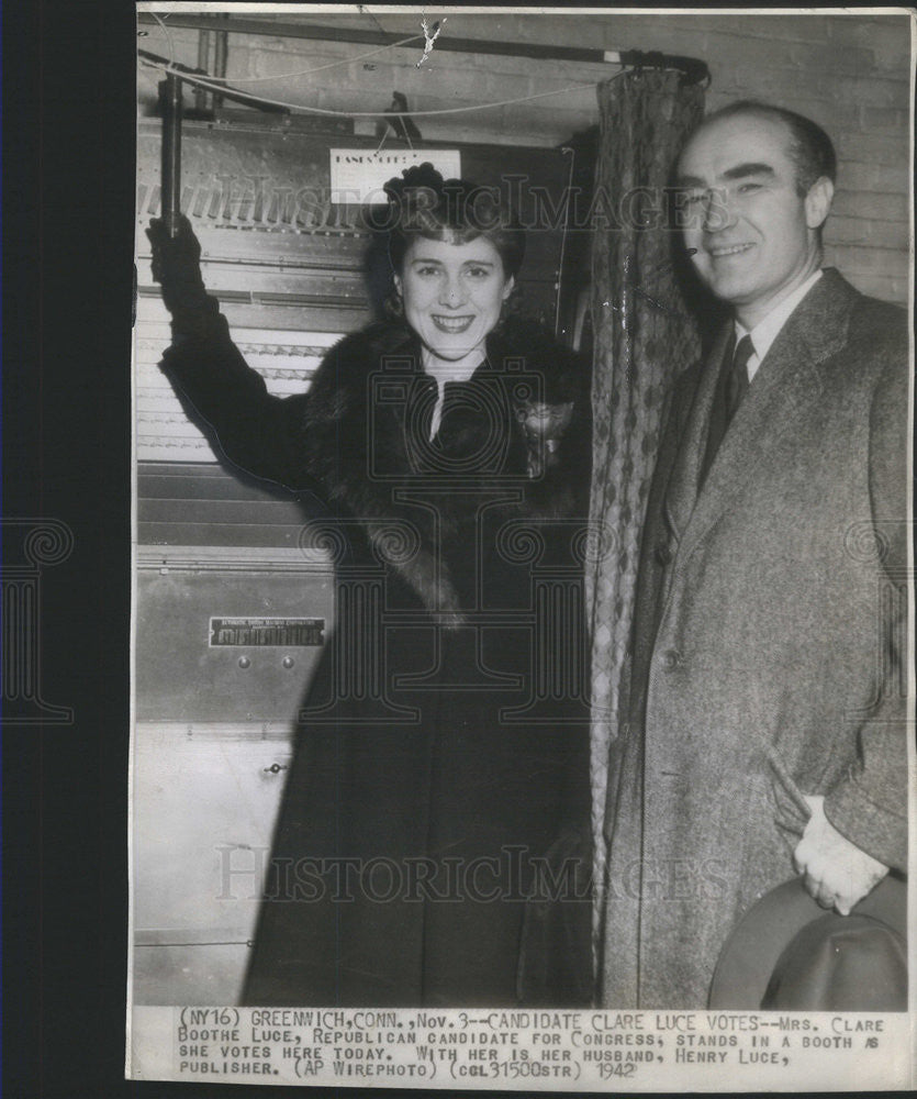 1942 Press Photo Clare Booth Luce-Republican Candidate, Henry Luce - Historic Images