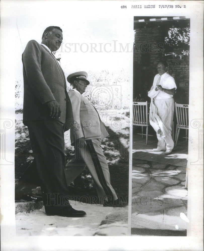 1958 Press Photo Tito of Yougoslavia w/ Egyptian Premiere Gamal Abdel Nasser - Historic Images