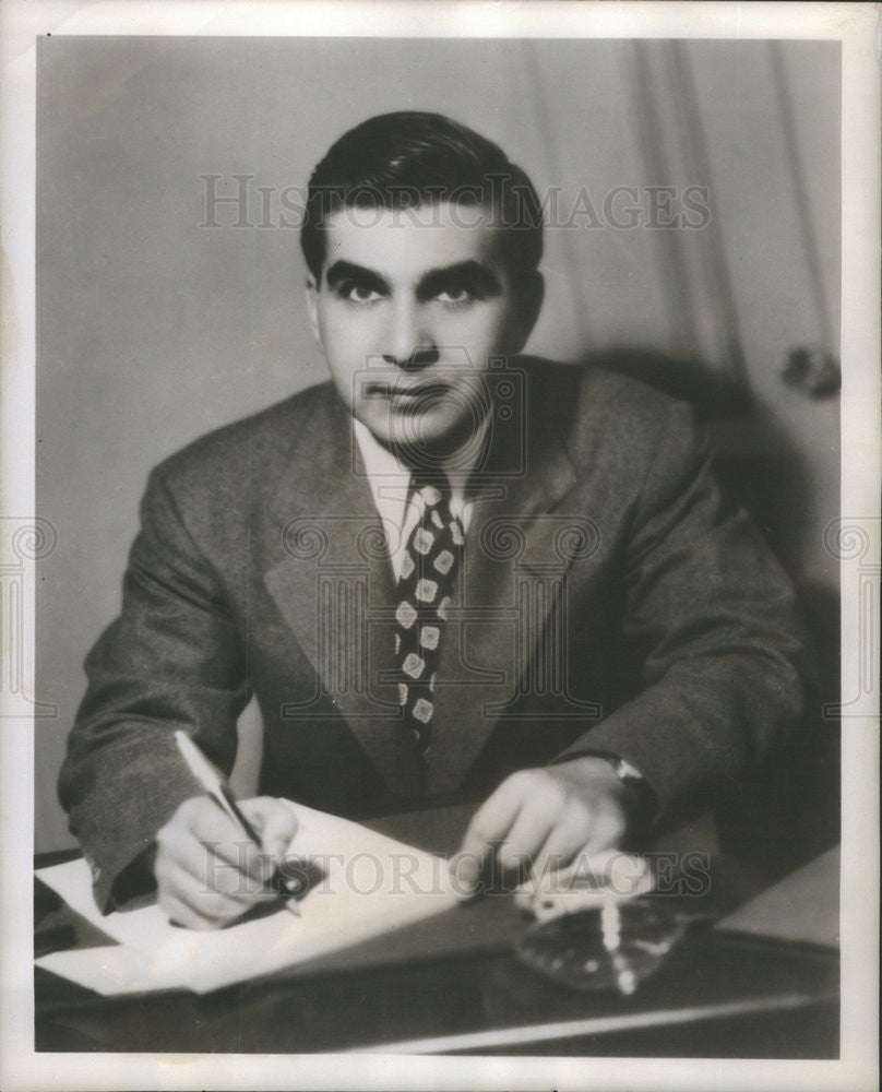 1947 Press Photo Author Max Schulman BAREFOOT BOY WITH CHEEK - Historic Images