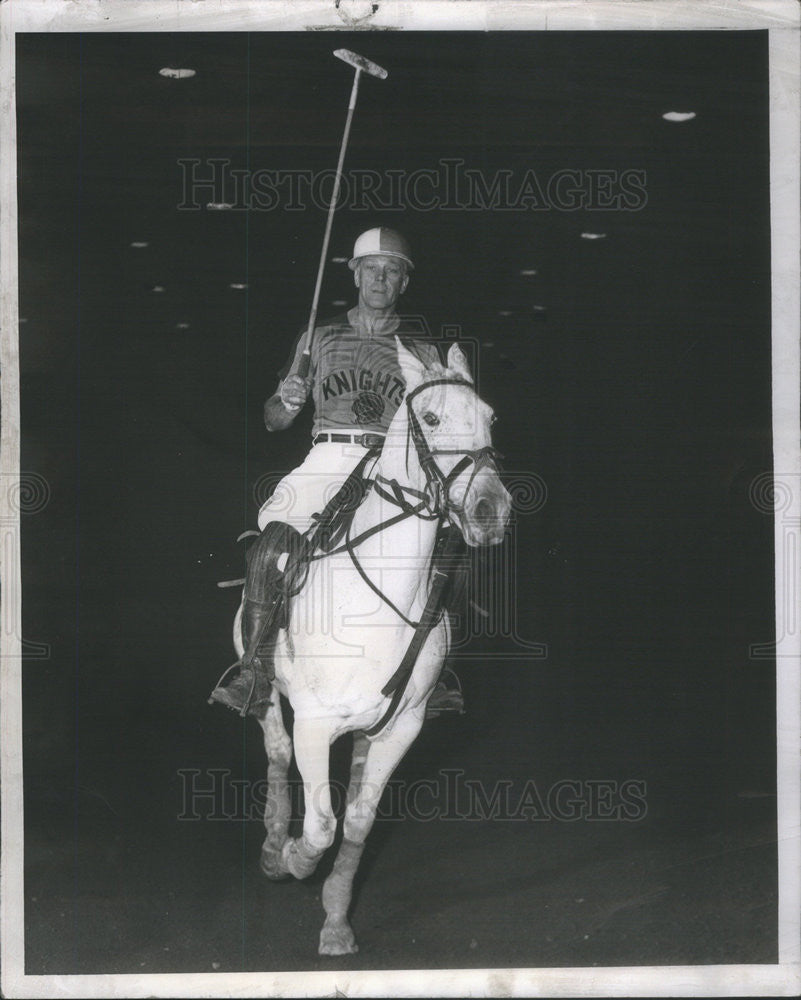 1957 Press Photo Milwaukee Knights Polo Player Don McCarroll Before Game - Historic Images