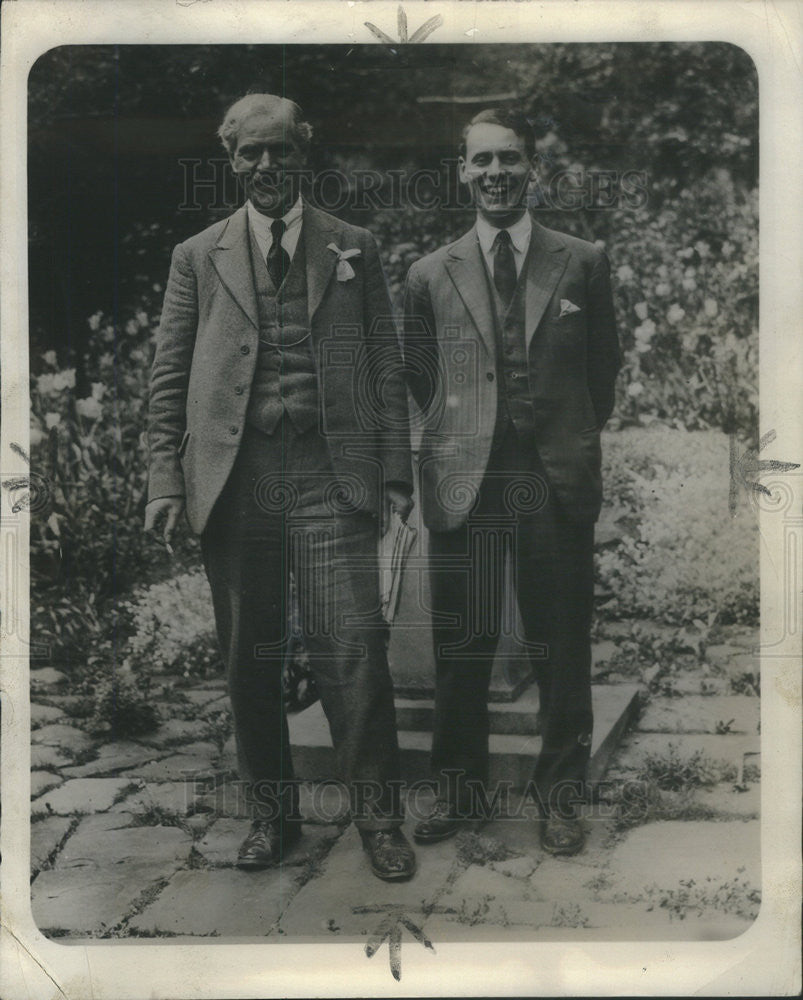 1929 Press Photo British Prime Minister Ramsay MacDonald With Son Malcolm - Historic Images