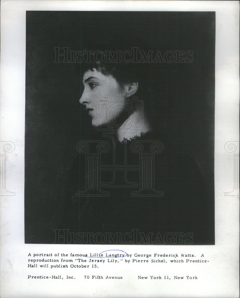 1960 Press Photo of illustration of actress Lily Langtry &quot;Jersey Lily&quot; - Historic Images