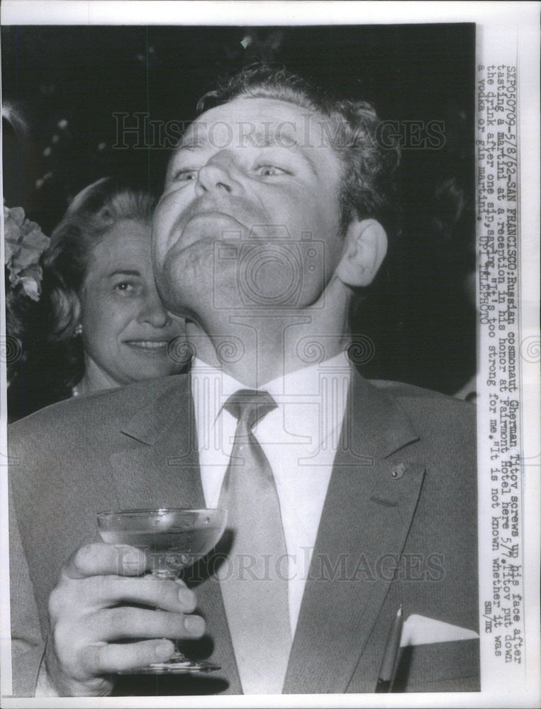 1962 Press Photo Russian Cosmonaut Gherman Titov At Reception At Fairmont Hotel - Historic Images