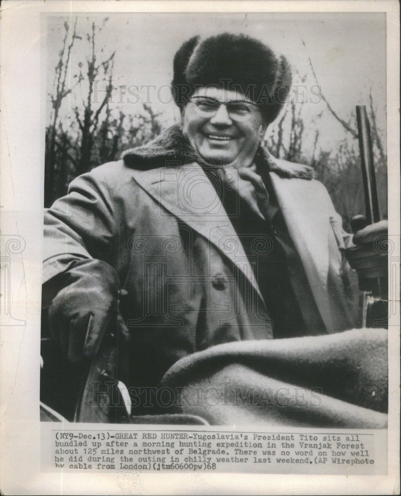 1968 Press Photo Pres Marshall Tito Of Yugoslavia After Hunting Expedition - Historic Images