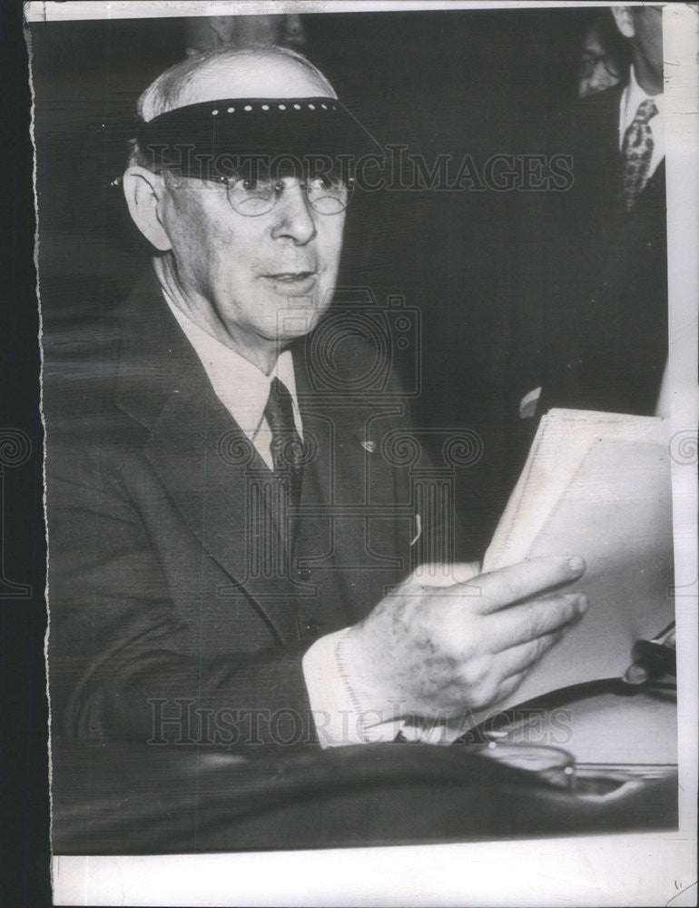 1951 Press Photo Sen. Charles Tobey (R., NH) on TV in Organized Crime Hearings - Historic Images