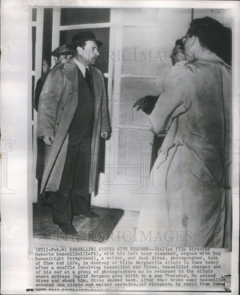 1950 Press Photo Director Roberto Rosselini and Roy Rowan,writer - Historic Images