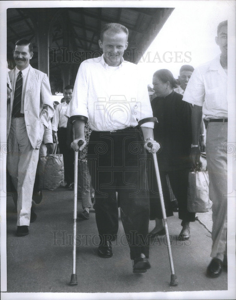 1957 Press Photo Daniel O&#39;Connell In Hong Long After6 Wks In China With Am Youth - Historic Images