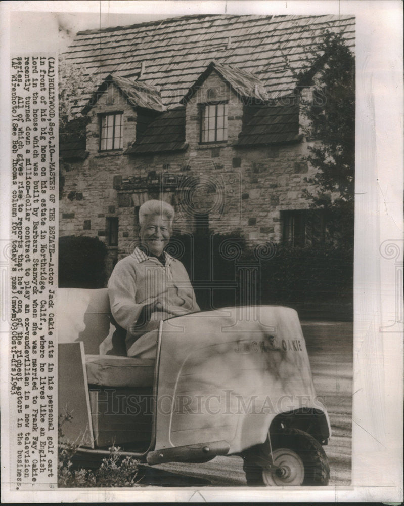 1963 Press Photo Master of the Estate, Jack Oakie - Historic Images