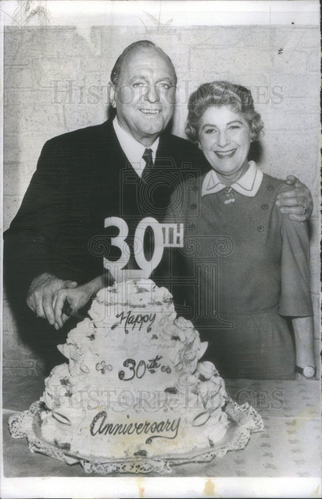 1961 Press Photo Pat and Eloise O&#39;Brien 30th Wedding Anniversary - Historic Images