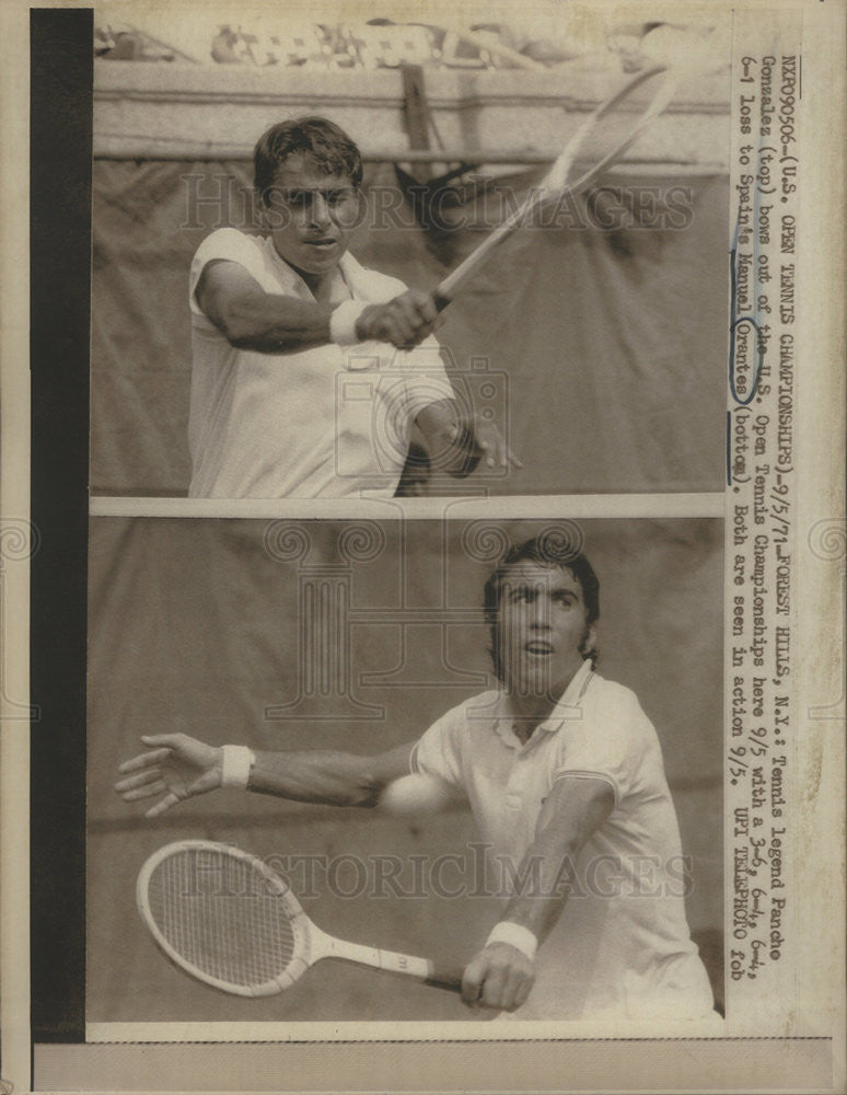 1971 Press Photo Manuel Orantes Spanish Tennis Player - Historic Images