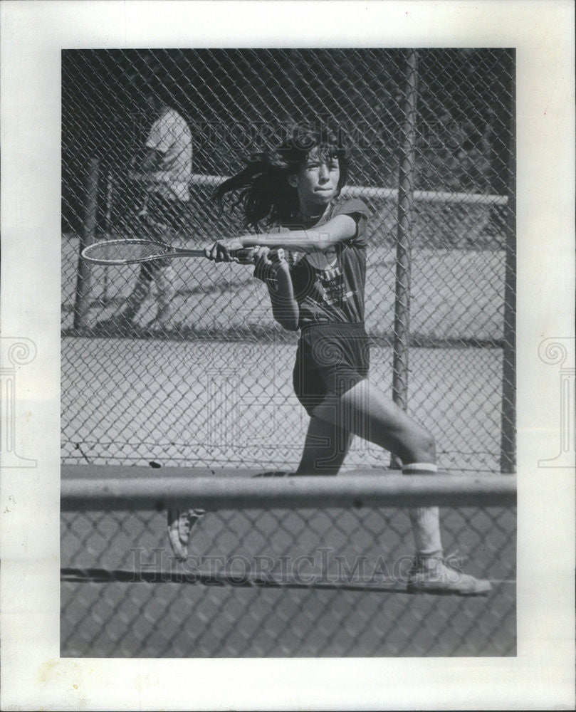 1980 Press Photo Veronica Mendoza Garfield Park Tennis Team - Historic Images