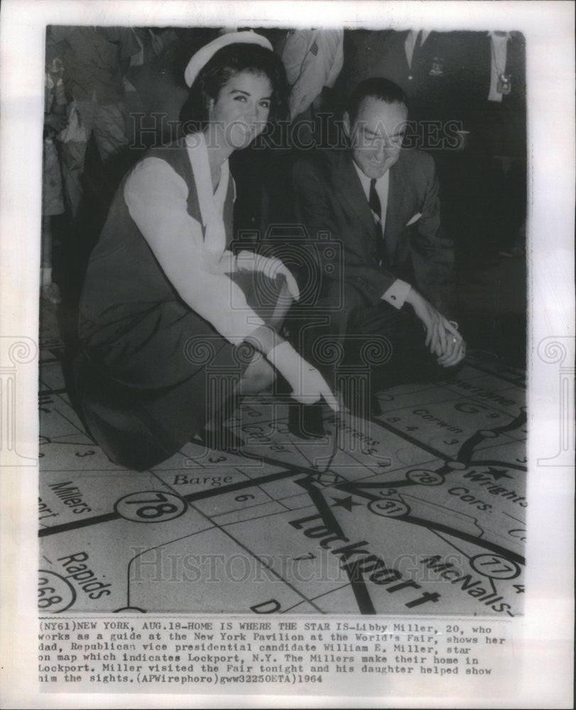 1964 Press Photo Republican Vice-Presidential Candidate William Miller, Daughter - Historic Images