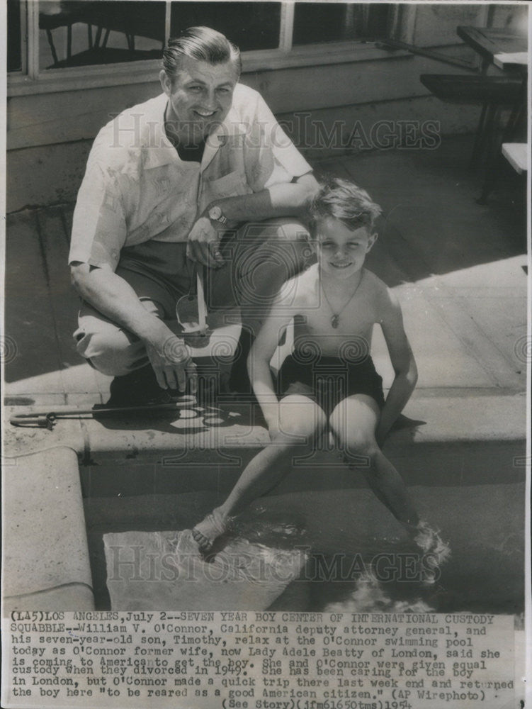 1954 Press Photo California Deputy Attorney General William OConnor With Son Tim - Historic Images