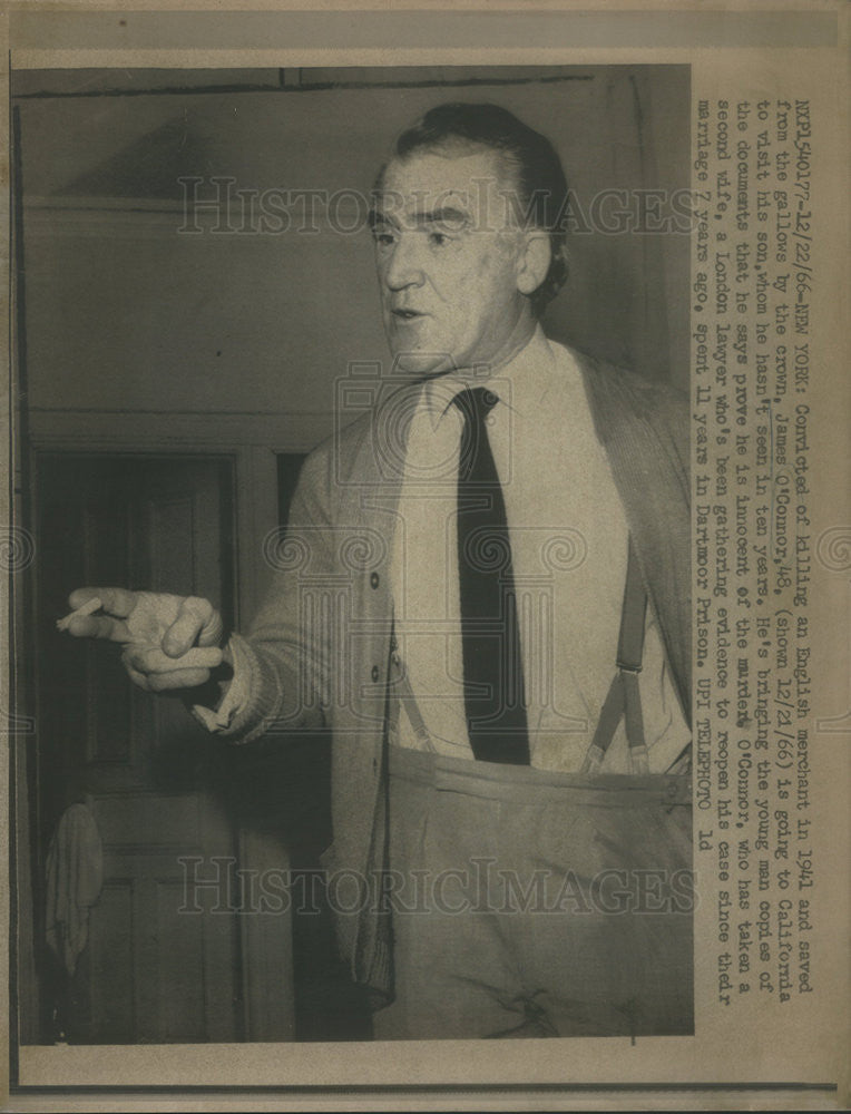 1966 Press Photo James O&#39;Connor convicted of murder and freed by the crown - Historic Images