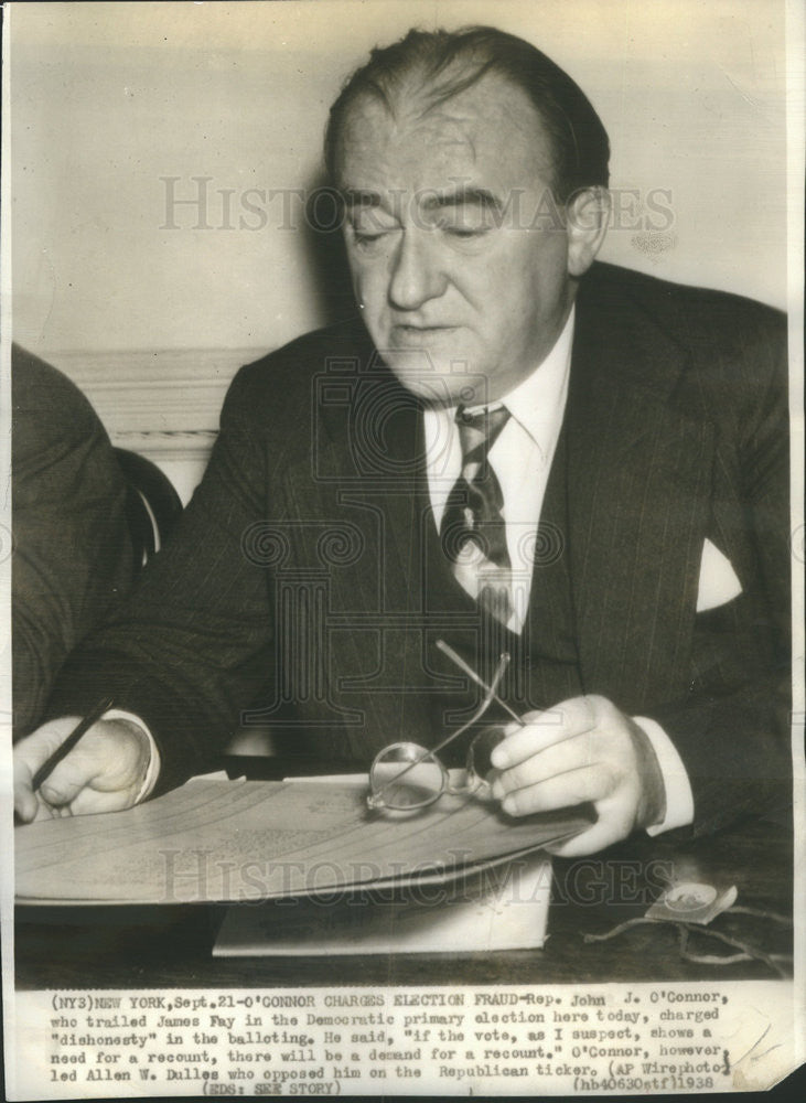 1938 Press Photo John O&#39;Connor James Fay Democratic Primary Election Dishonesty - Historic Images