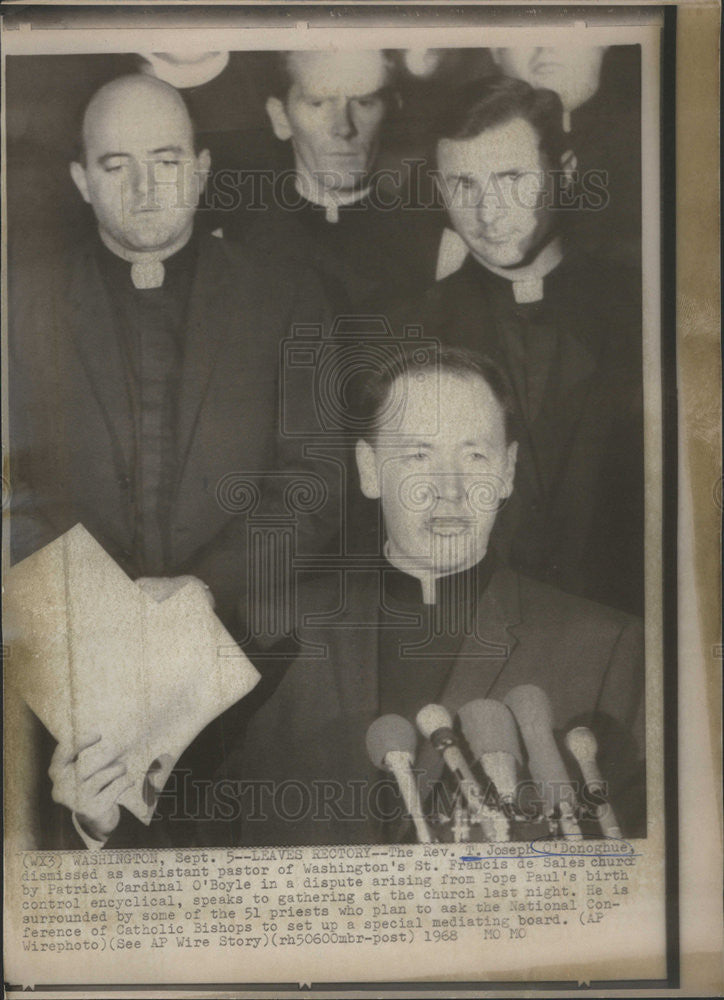 1968 Press Photo Reverend T. Joseph O&#39;Donoghue - Historic Images