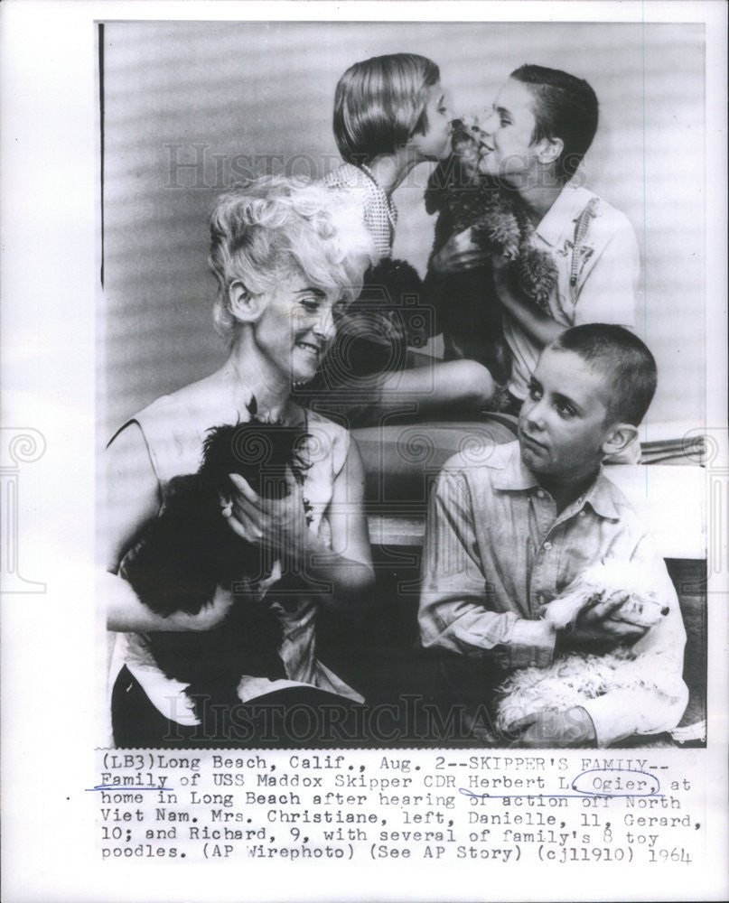 1964 Press Photo American Navy Herbert Ogier Family - Historic Images