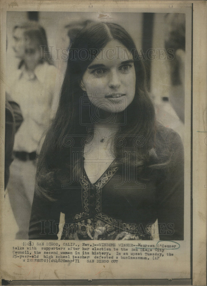 1971 Press Photo San Diego City Council Elected Official Maureen O&#39;Connor - Historic Images