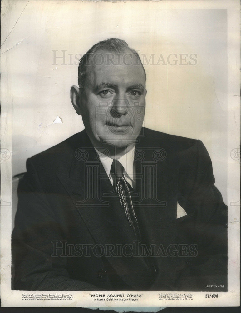 1958 Press Photo People Against O&#39;Hara Film Actor Pat O&#39;Brien Character Portrait - Historic Images