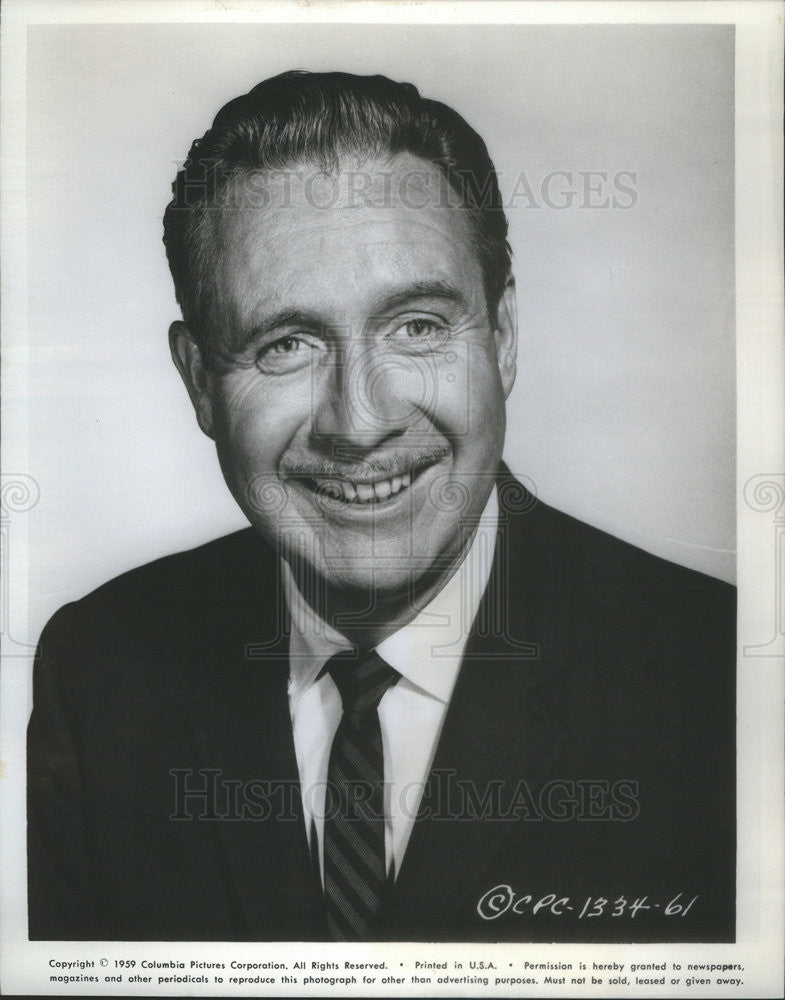 1959 Press Photo Columbia Pictures Corporation Actor Arthur O&#39;Connell Portrait - Historic Images