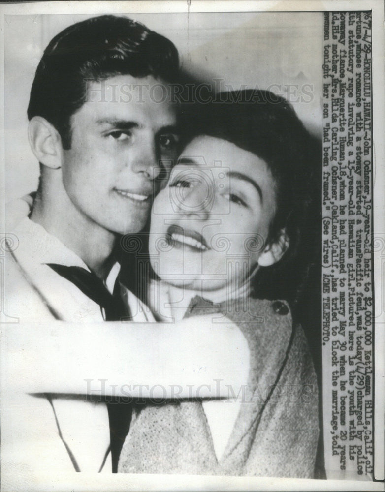 Press Photo John Ochsner with fiance Marguerite Human, - Historic Images