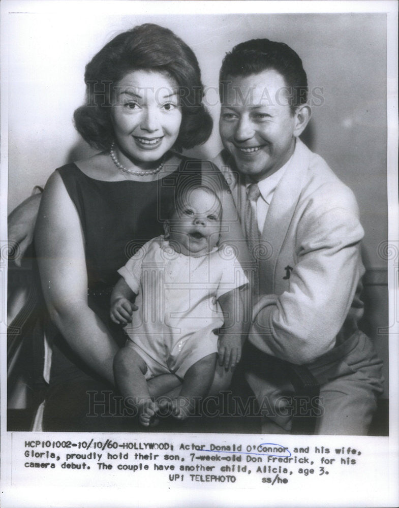 1960 Press Photo Actor Donald O&#39;Connor Wife Gloria Their Son Don Fredrick - Historic Images