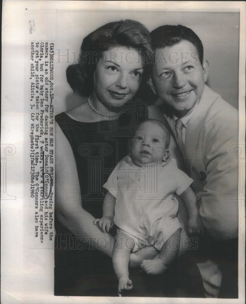 1960 Press Photo Actor Donald O&#39;Connor Wife Gloria Their Son Don Frederick - Historic Images