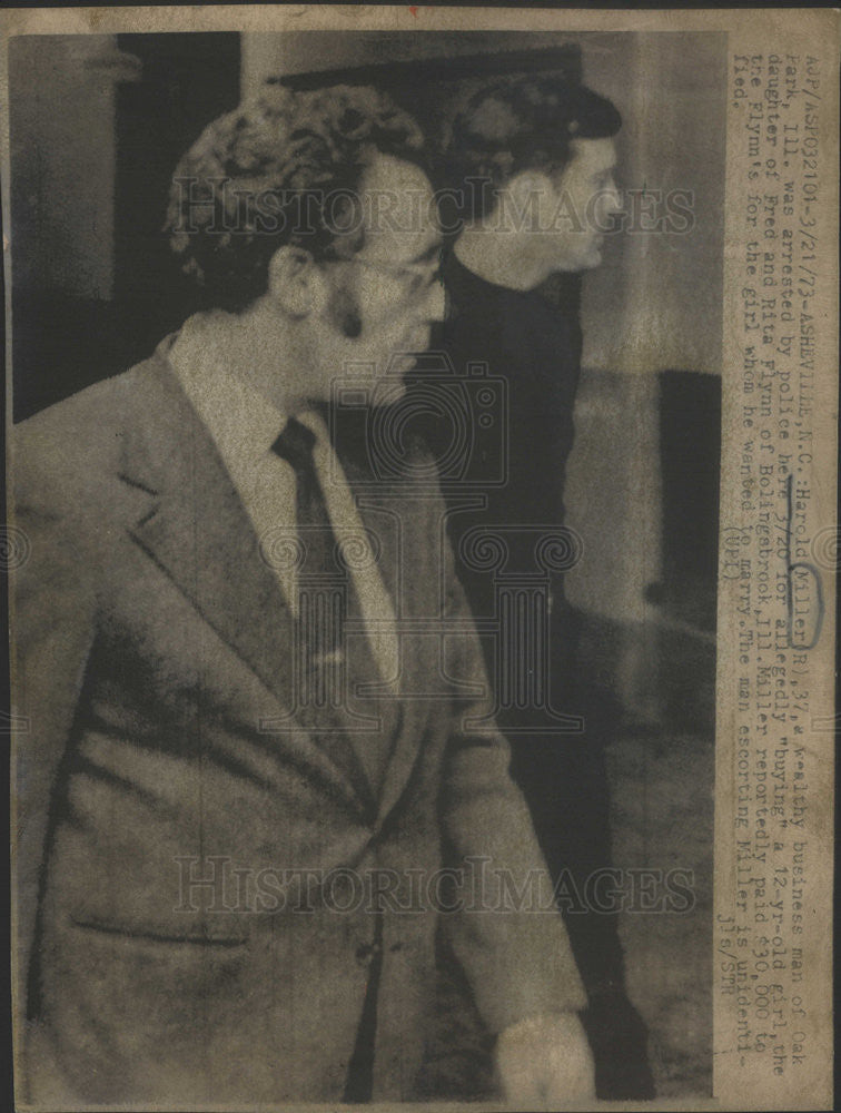 1973 Press Photo Harold Miller wealthy businessman arrested for buying a 12 yrol - Historic Images