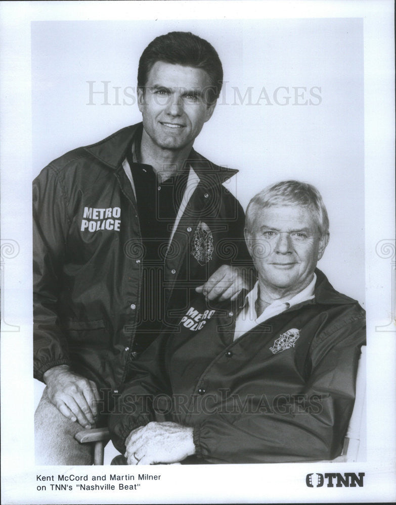 Press Photo Kent McCord &amp; Martin Milner on TNN&#39;s &quot;Nashville Beat&quot; - Historic Images