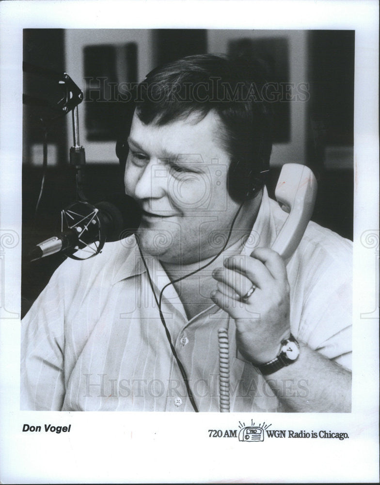 1989 Press Photo Radio WGN-AM Don Vogel Comedy Call-in Show Chicago - Historic Images