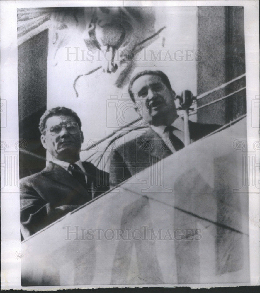 1960 Press Photo Insurgent Leader Joseph Ortiz Algiers Mayor Mohamed Bouharaoua - Historic Images