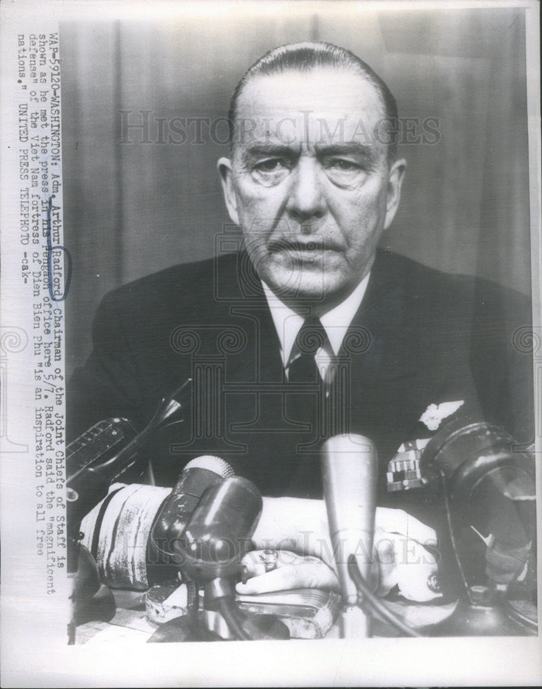 1973 Press Photo Admiral Arthur Radford Chairman of Joint Chiefs of Staff - Historic Images