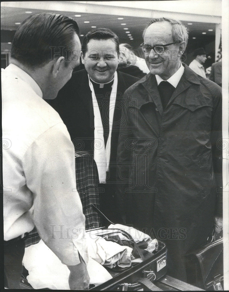 1966 Press Photo Frank Gunia, Rev&#39;s Donald McGuire &amp; Karl Rahner in Germany - Historic Images