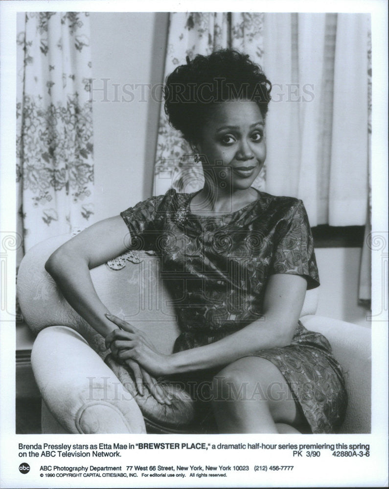 1990 Press Photo Brenda Pressley Etta Mae ABC Brewster Place Drama Series - Historic Images