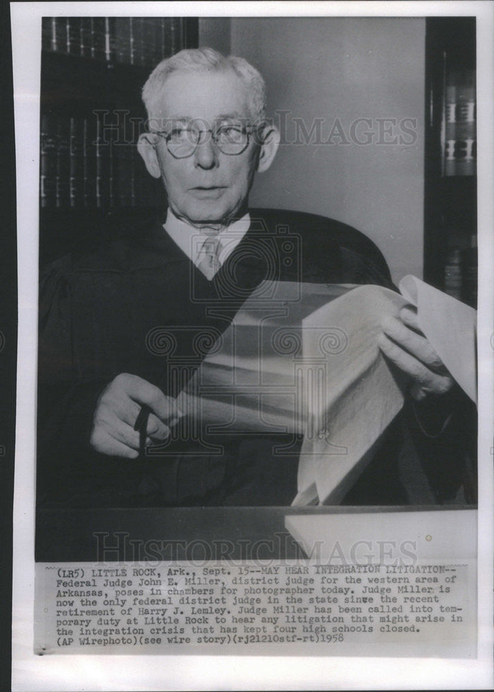 1958 Press Photo federal judge John e. miller - Historic Images