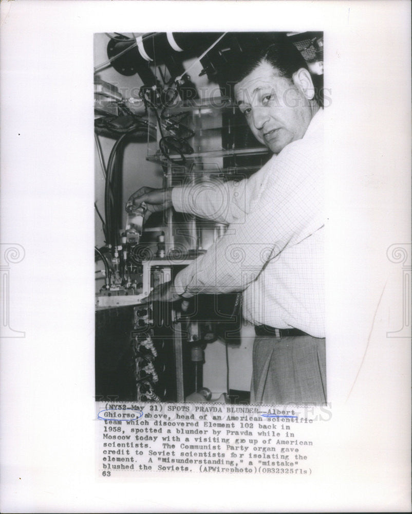 1963 Press Photo Albert Ghiorso American Scientist - Historic Images